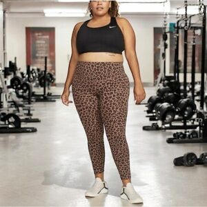 Nike Animal Print Leggings - Brown and Black